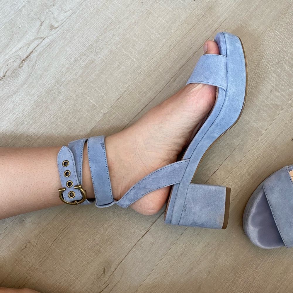 Coach Serena Suede Sandal in Bluebell